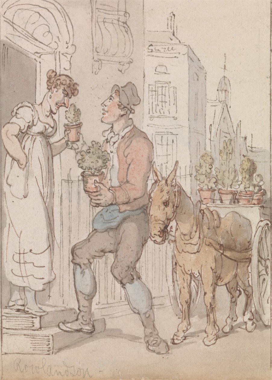 La vendedora de flores de Thomas Rowlandson