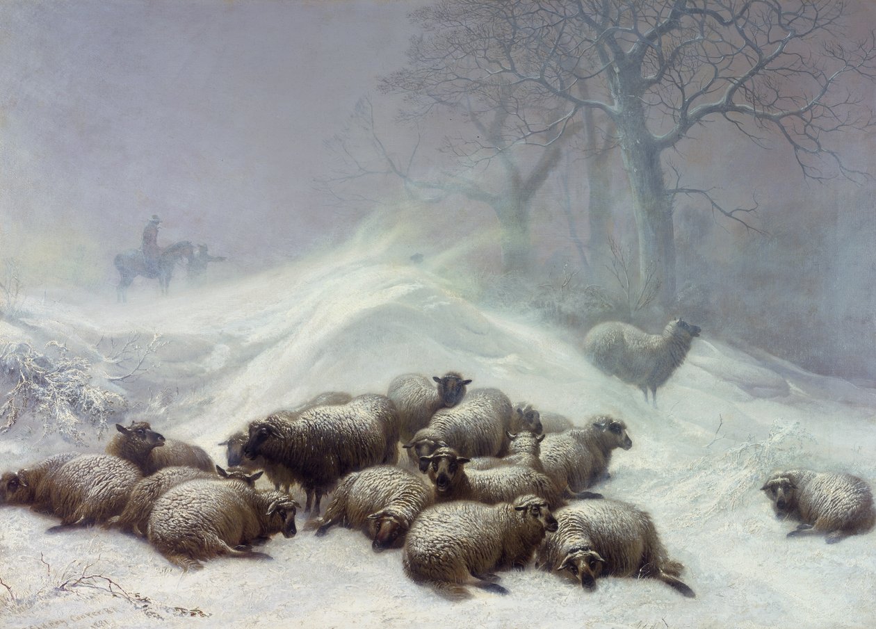 Bajo el refugio del ventisquero informe, 18 de enero de 1881 de Thomas Sidney Cooper