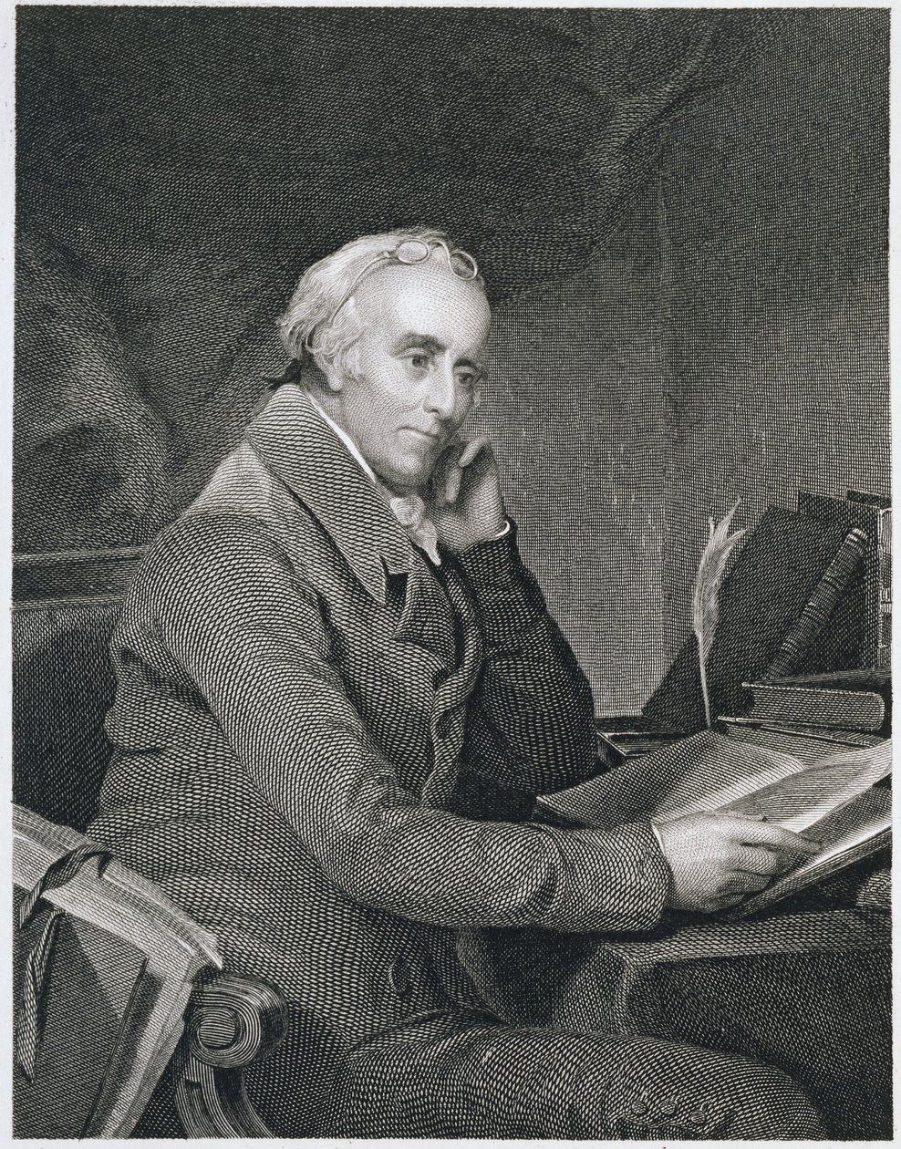 Benjamin Rush, grabado por Richard W. Dodson (1812-67) de Thomas Sully