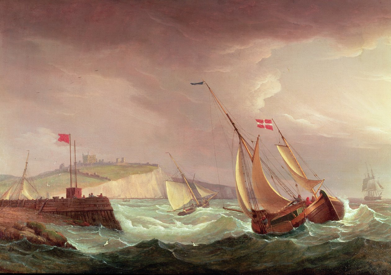 Embarcaciones frente a Dover de Thomas Whitcombe