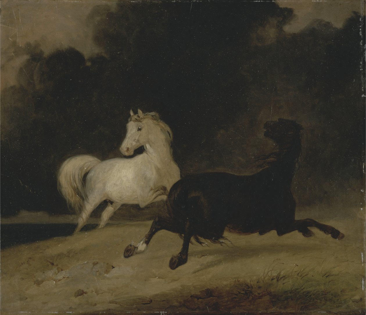 Caballos en una tormenta, 1823 de Thomas Woodward