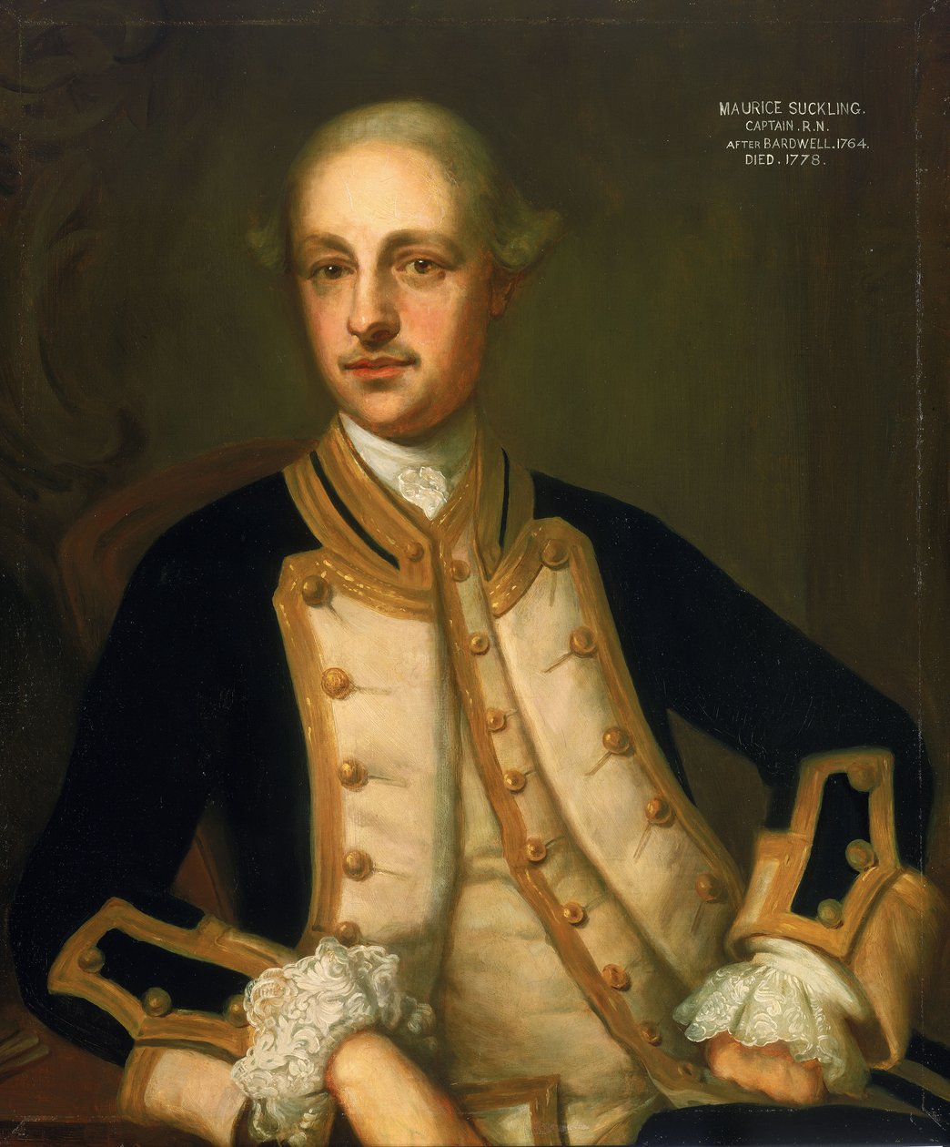 Capitán Maurice Suckling (1725-1778) de Thomas (after) Bardwell