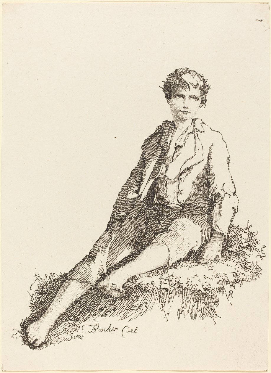 Joven sentado de Thomas Barker