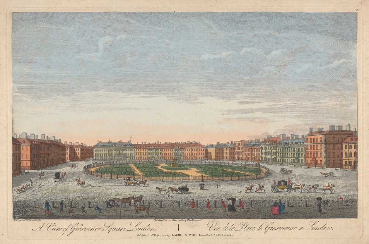 Vista de Grosvenor Square, Londres de Thomas Bowles