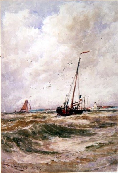 Barcos de Pesca Frente a Katwick de Thomas Bush Hardy