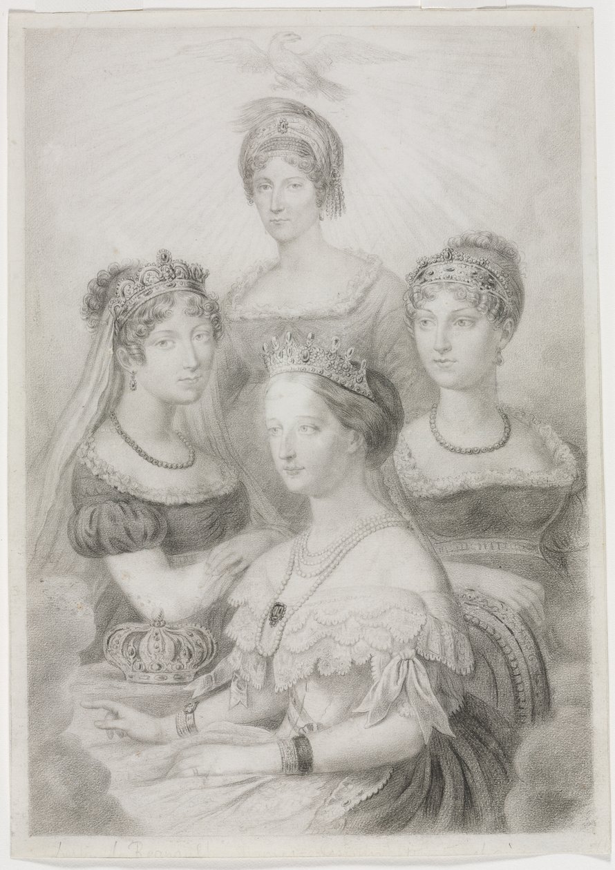 Bonaparte Mujer (tiza negra ) de Thomas Casimir Regnault