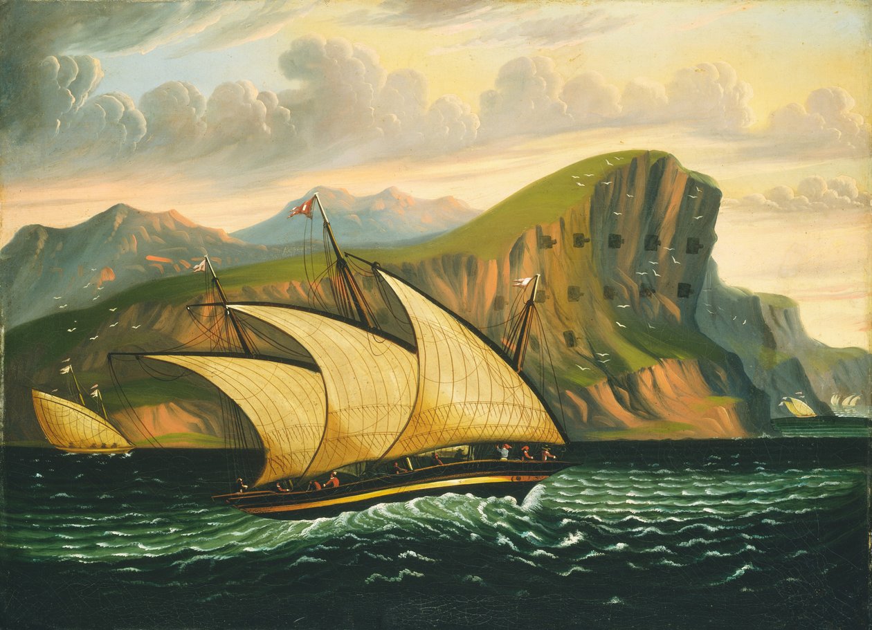 Felucca frente a Gibraltar de Thomas Chambers