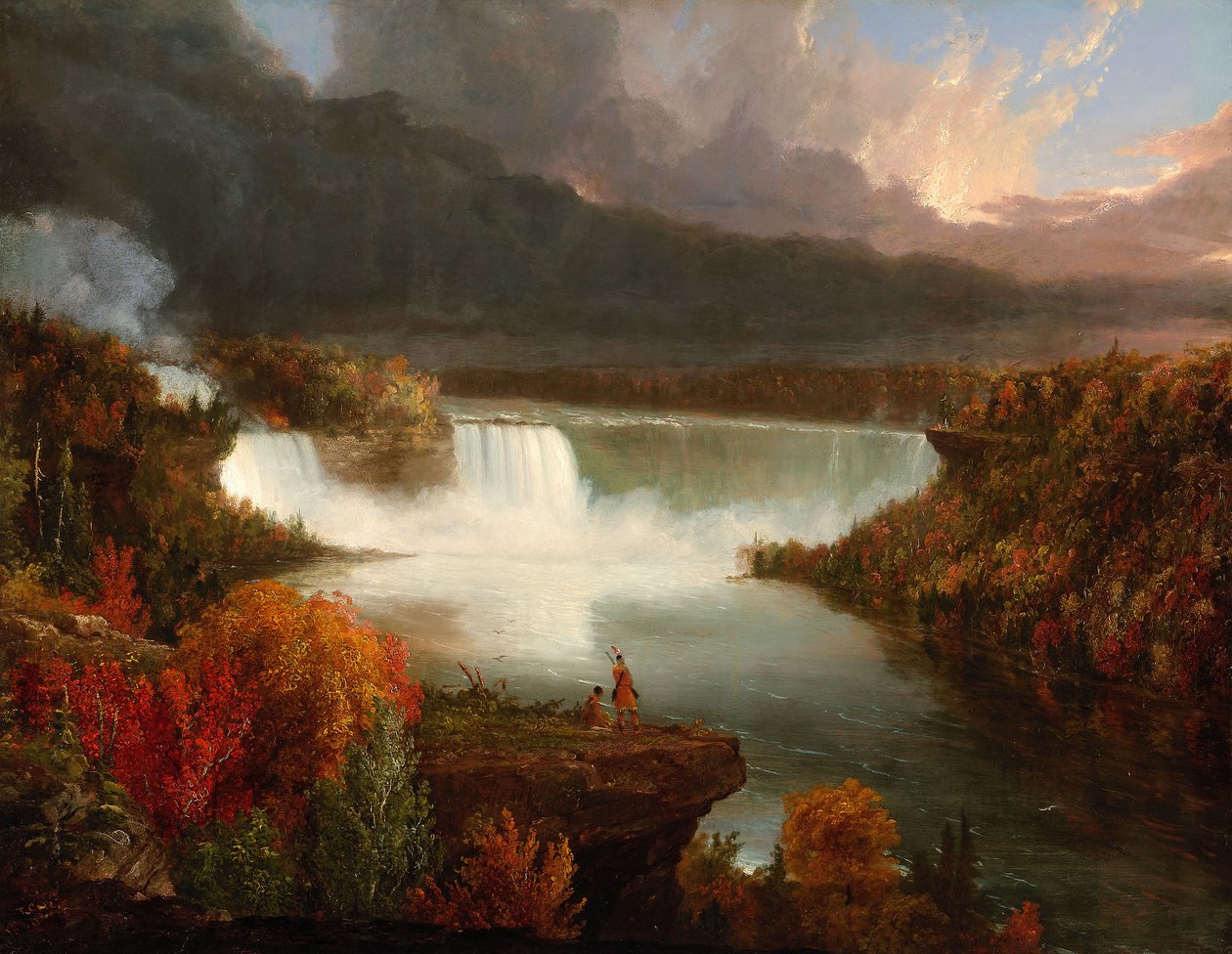 Vista lejana de las cataratas del Niágara de Thomas Cole