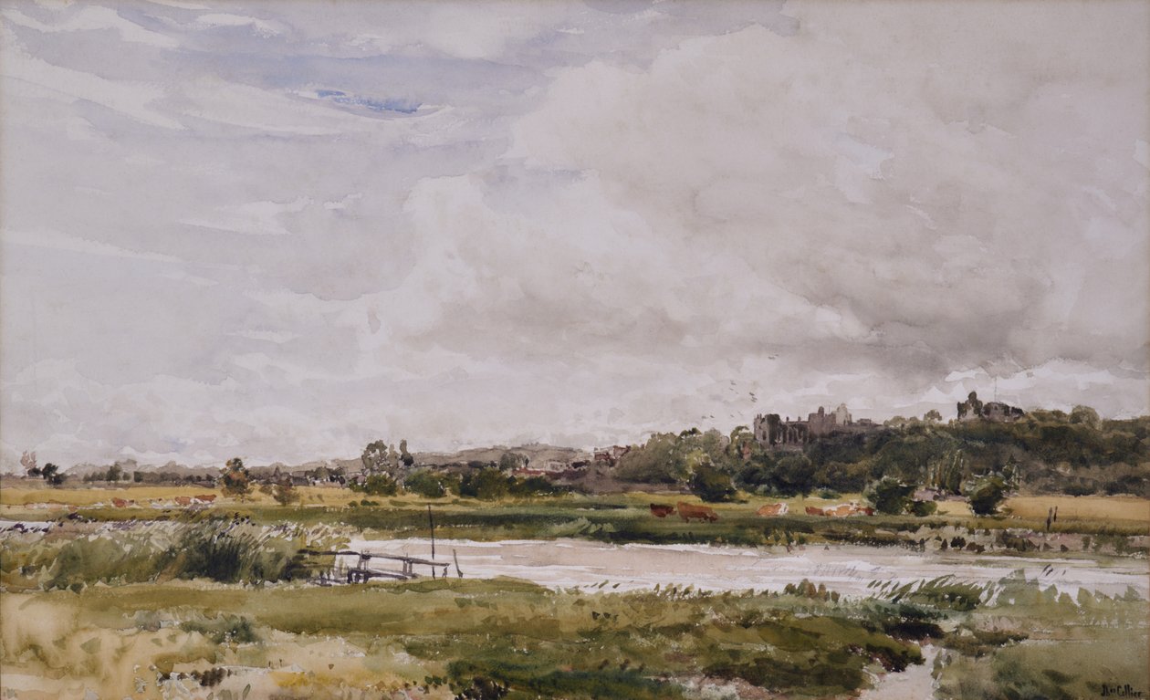 Paisaje, río en primer plano de Thomas Collier