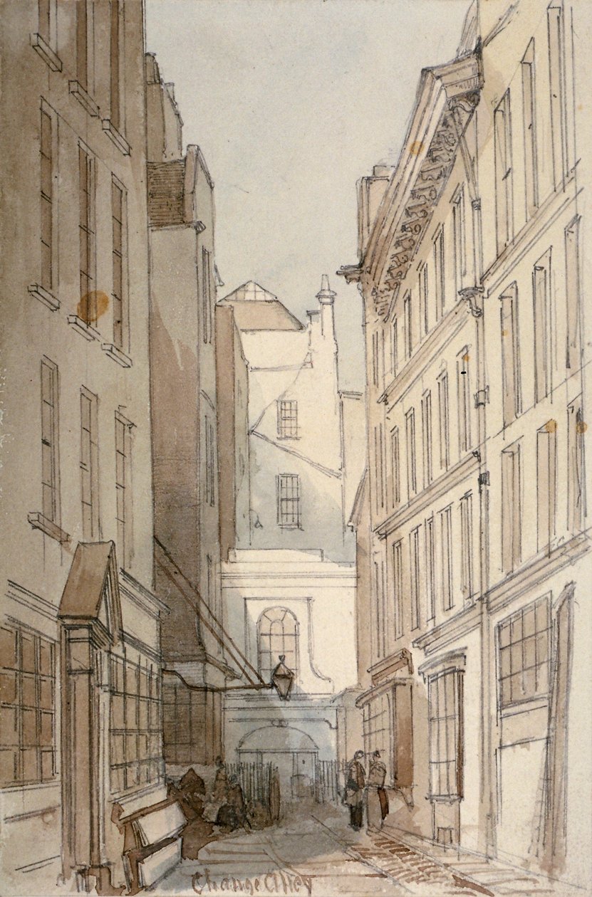 Callejón del Cambio, Ciudad de Londres, 1850 de Thomas Colman Dibdin