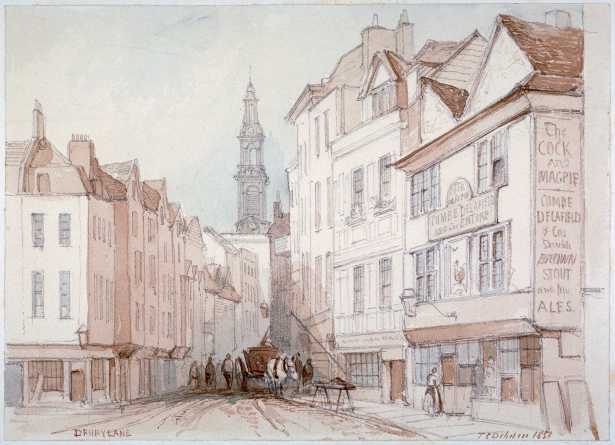Drury Lane, Westminster, Londres, 1851 de Thomas Colman Dibdin