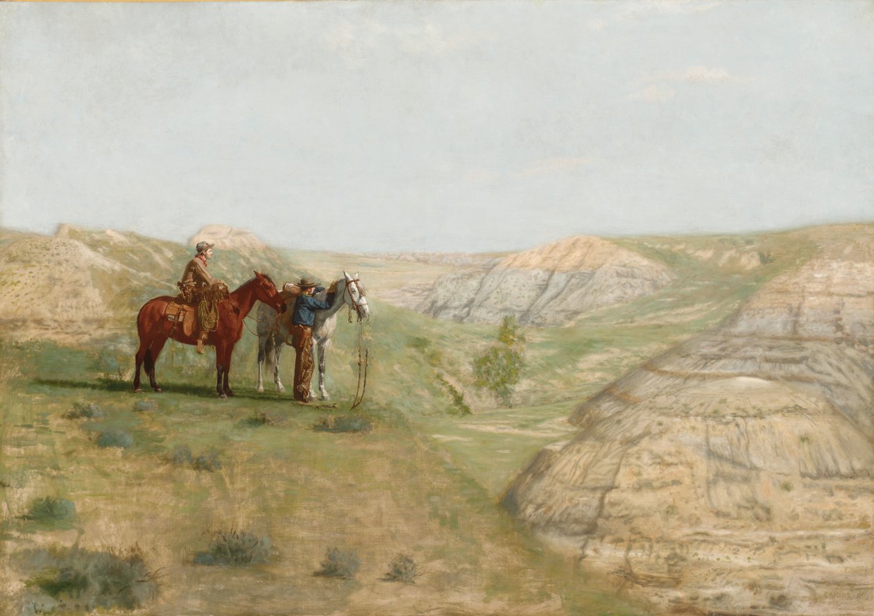 Vaqueros en las Badlands, 1888 de Thomas Cowperthwait Eakins