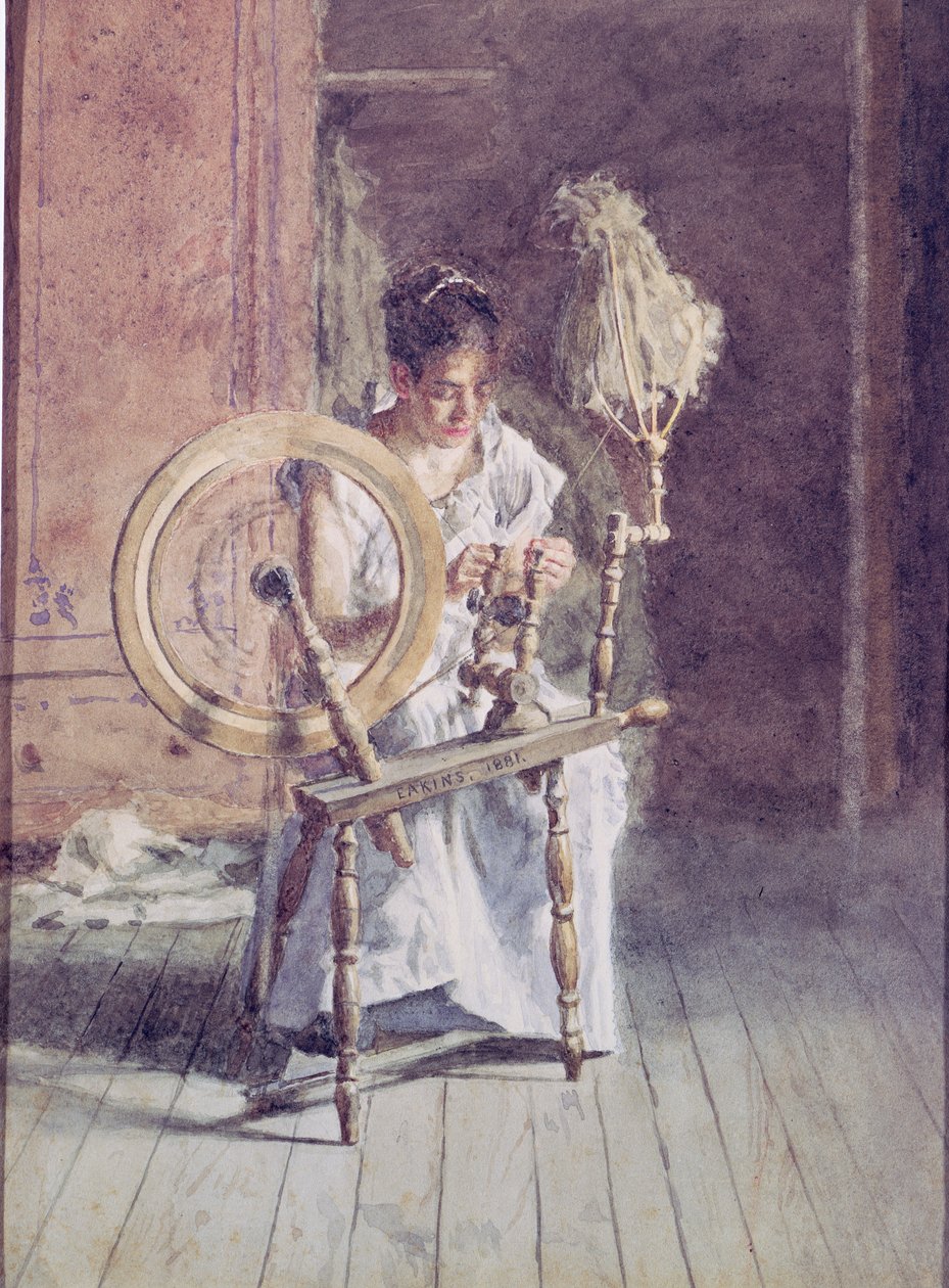 Hilando, 1881 de Thomas Cowperthwait Eakins