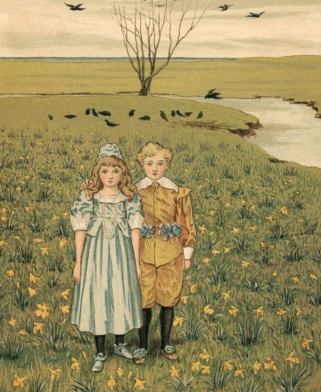 Vida hogareña: Niños en un prado de Thomas Crane