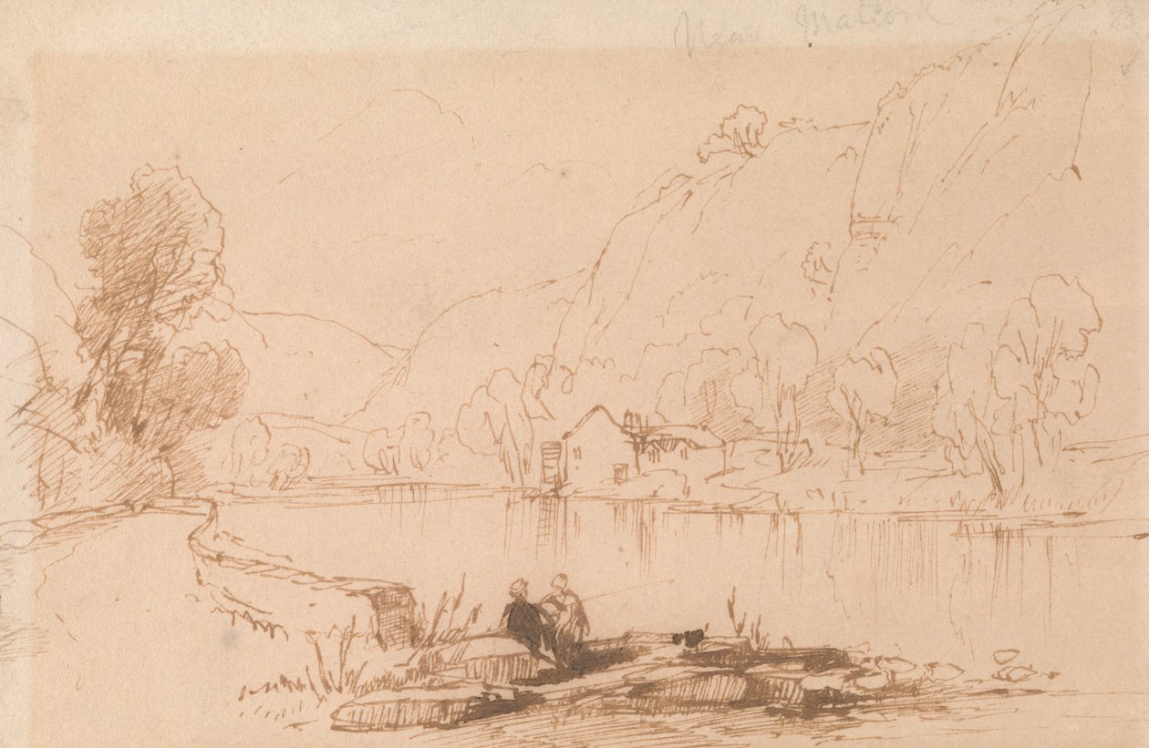 Pescador junto a un río de Thomas Creswick