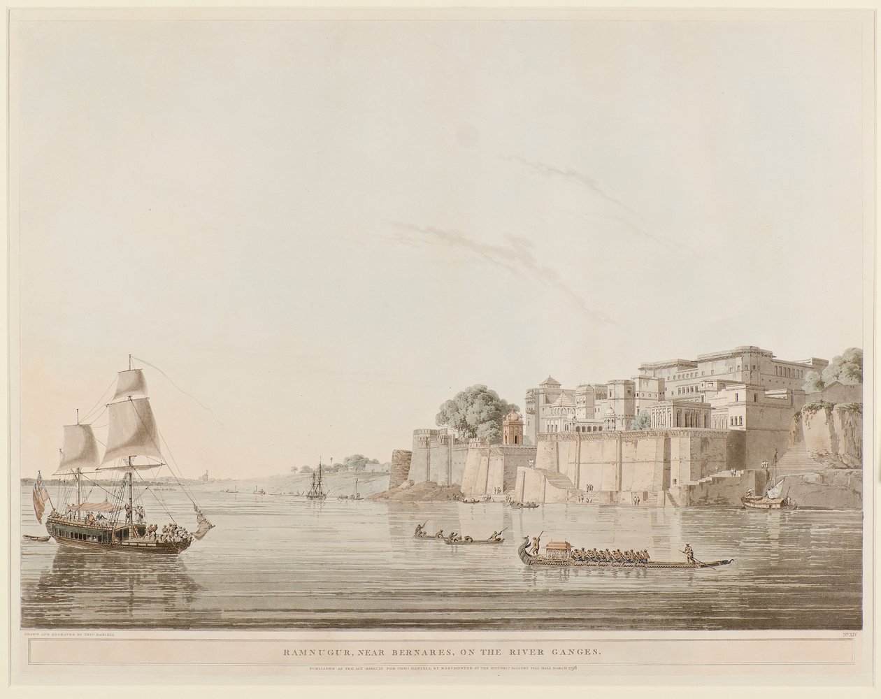 Ramnugur, cerca de Benarés, en el río Ganges de Thomas Daniell