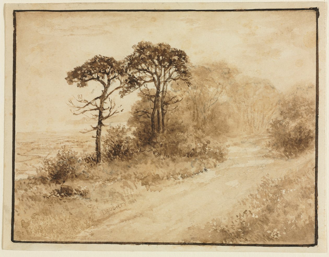 Paisaje con camino sinuoso de Thomas Doughty