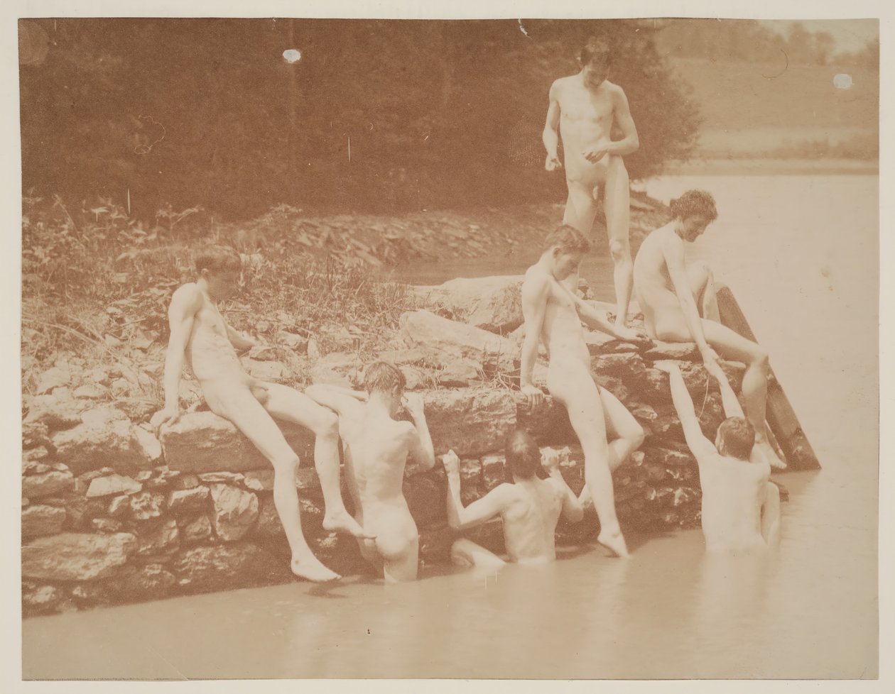 Estudio para Natación, 1883. de Thomas Eakins