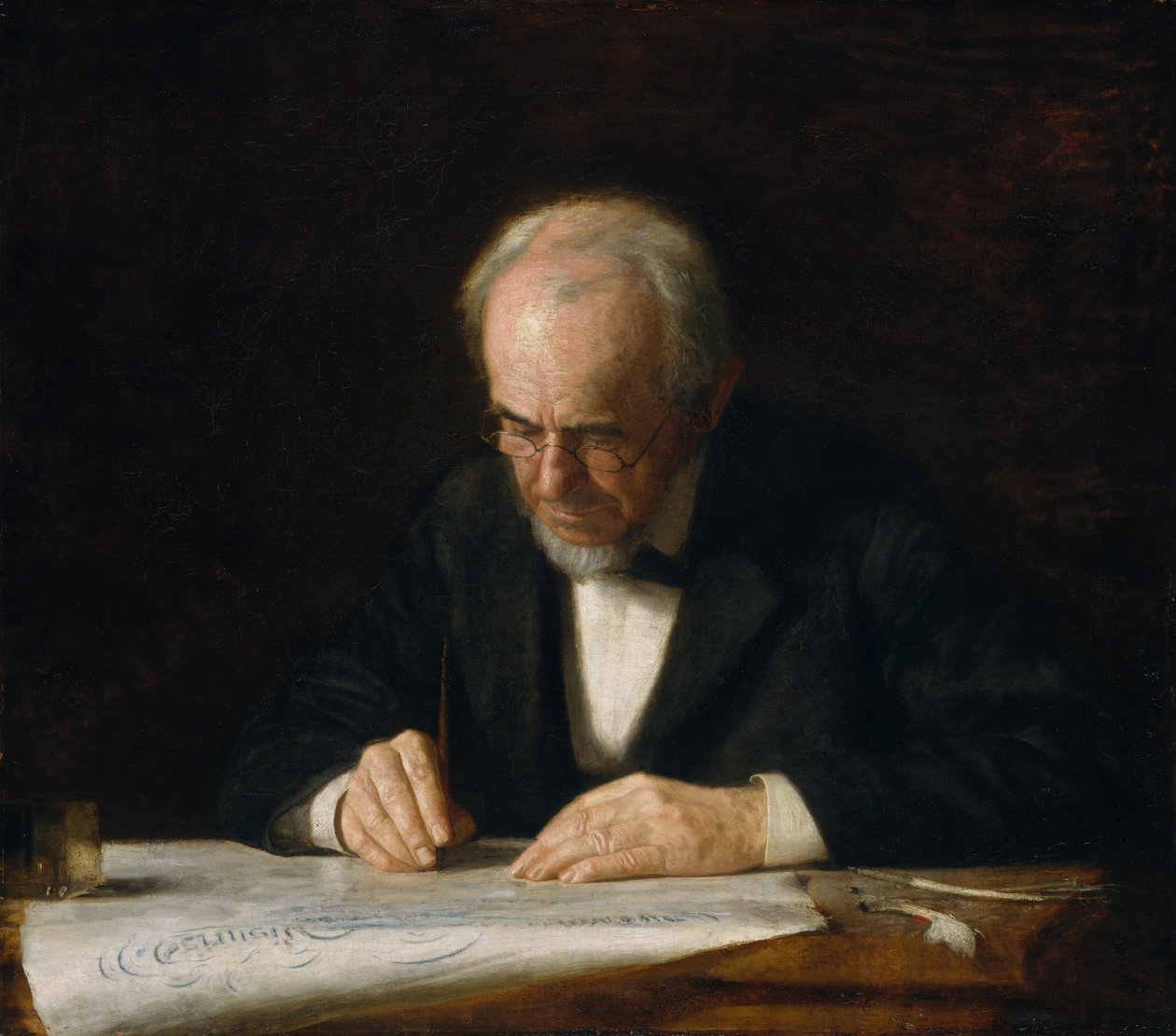 El maestro de escritura, 1882 de Thomas Eakins