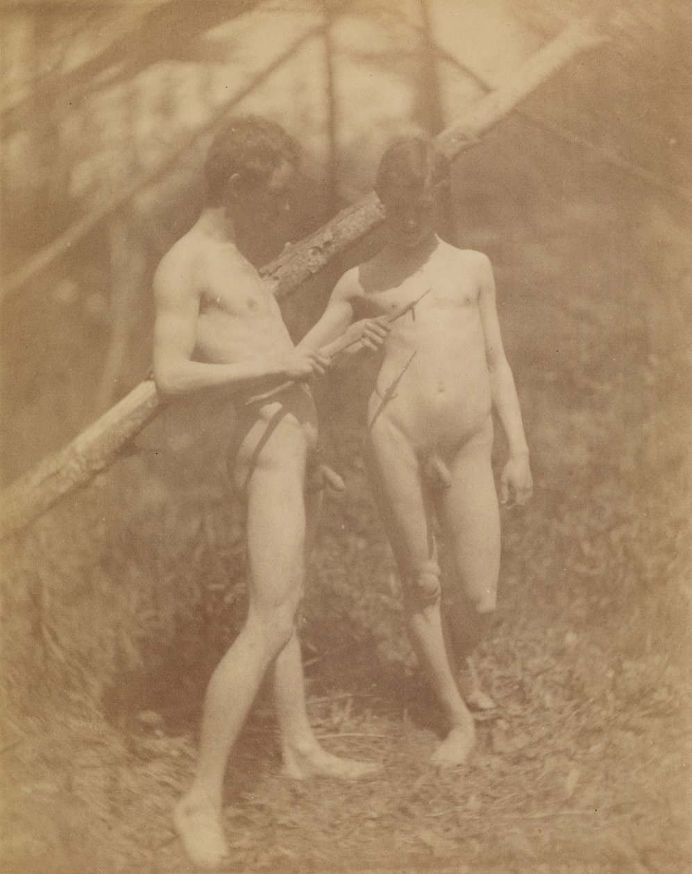 [Dos desnudos masculinos] de Thomas Eakins