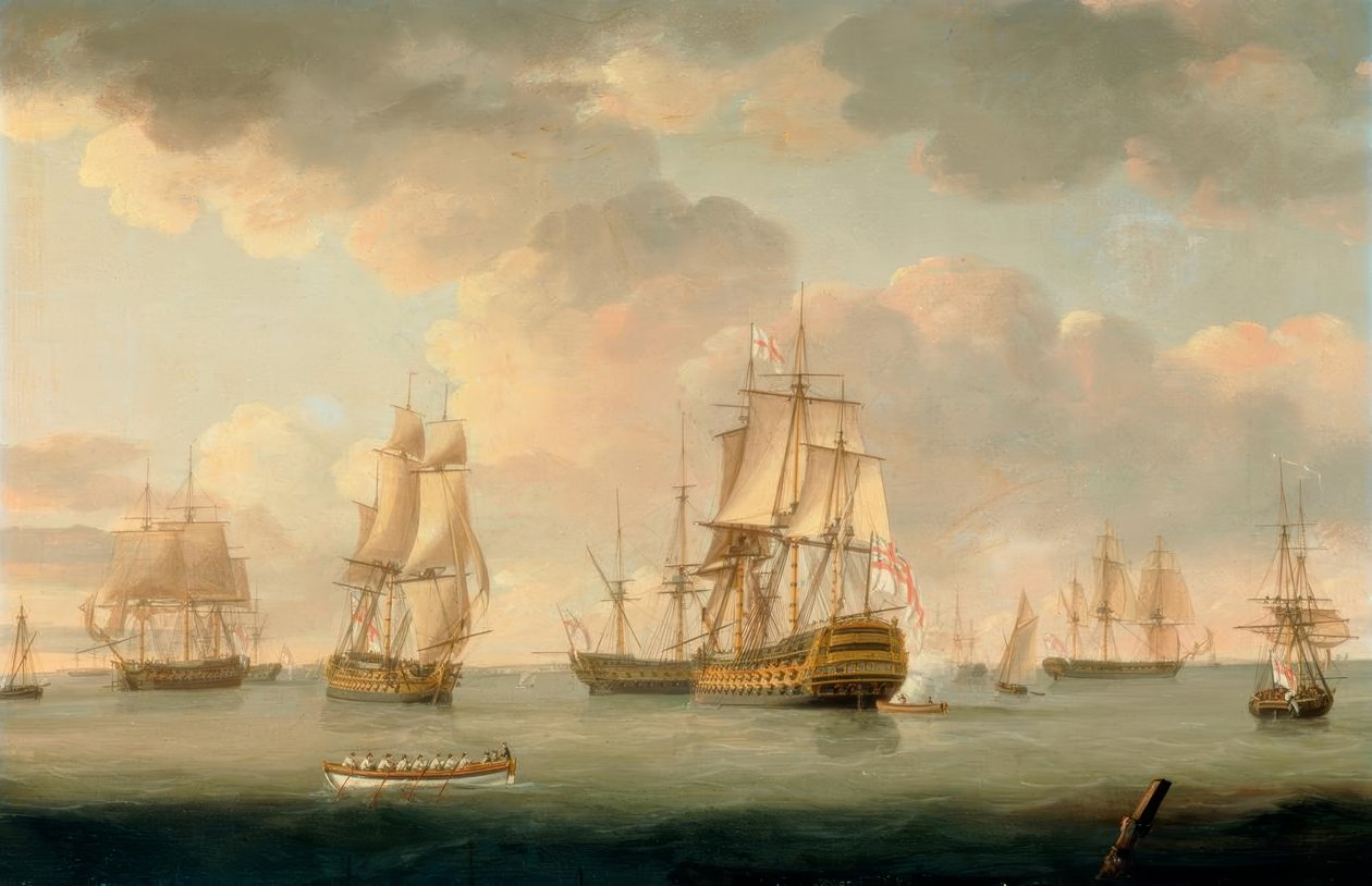 Buques de guerra británicos en Spithead de Thomas Elliott