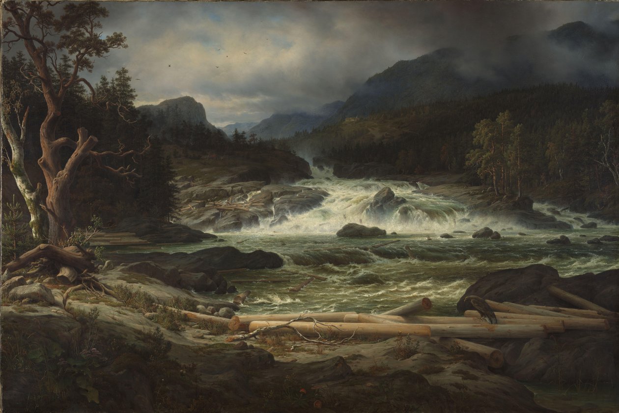 Las cataratas de Labro en Kongsberg de Thomas Fearnley