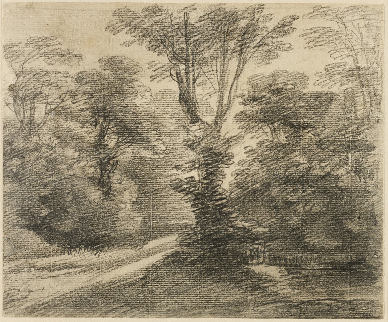 Un camino soleado a través de un bosque de Thomas Gainsborough