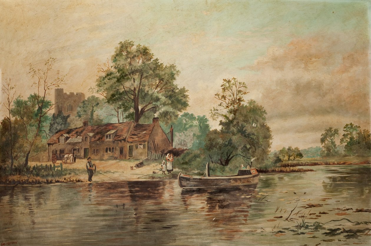 Escena de un río de Thomas Grimshaw