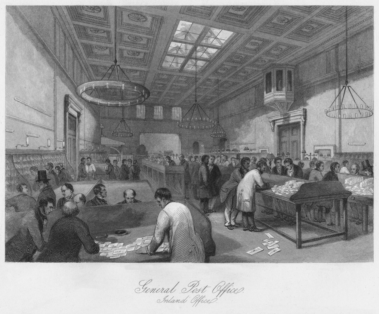 Oficina General de Correos. Oficina Interior, c. 1841 de Thomas H. Ellis
