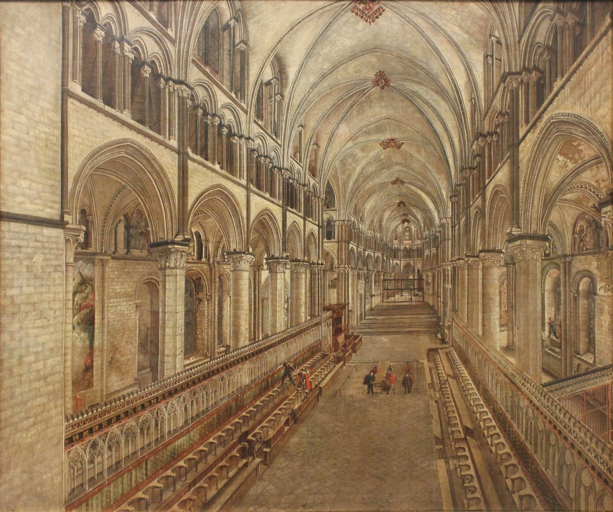 El patio de la catedral de Canterbury, mirando al este de Thomas Johnson