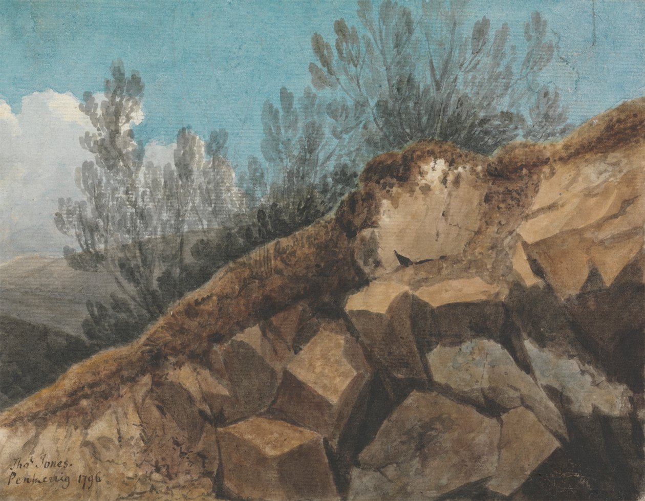 Estudio de rocas, cerca de Pencerrig, Gales de Thomas Jones