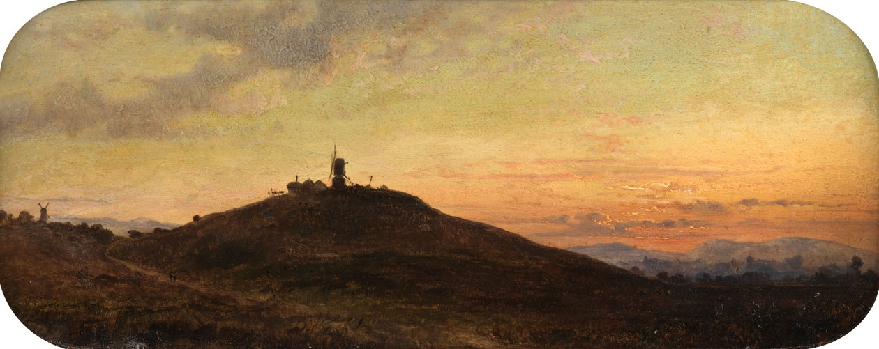 Molino de viento al atardecer de Thomas Jr. Whittle