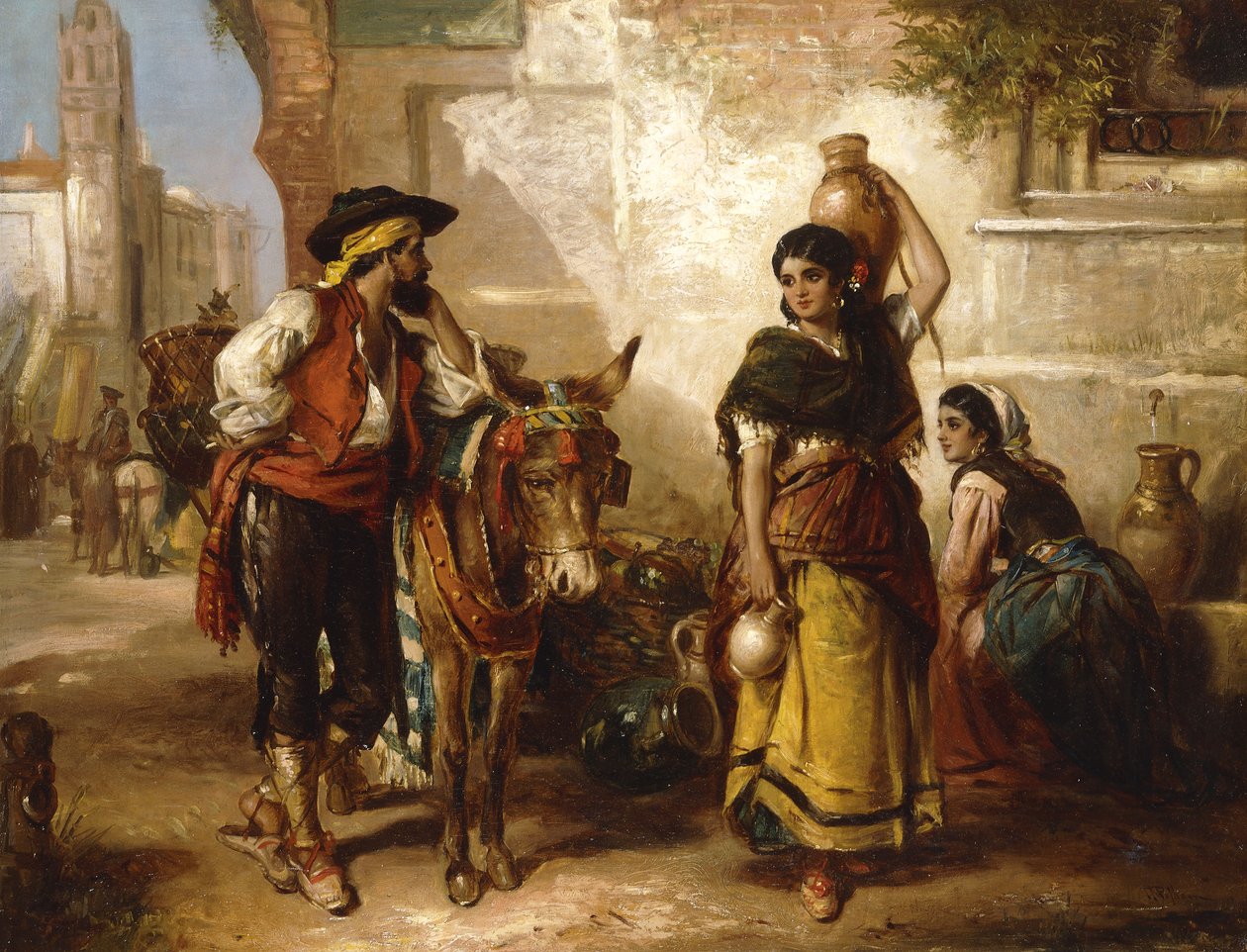 Una charla en la fuente, Sevilla de Thomas Kent Pelham