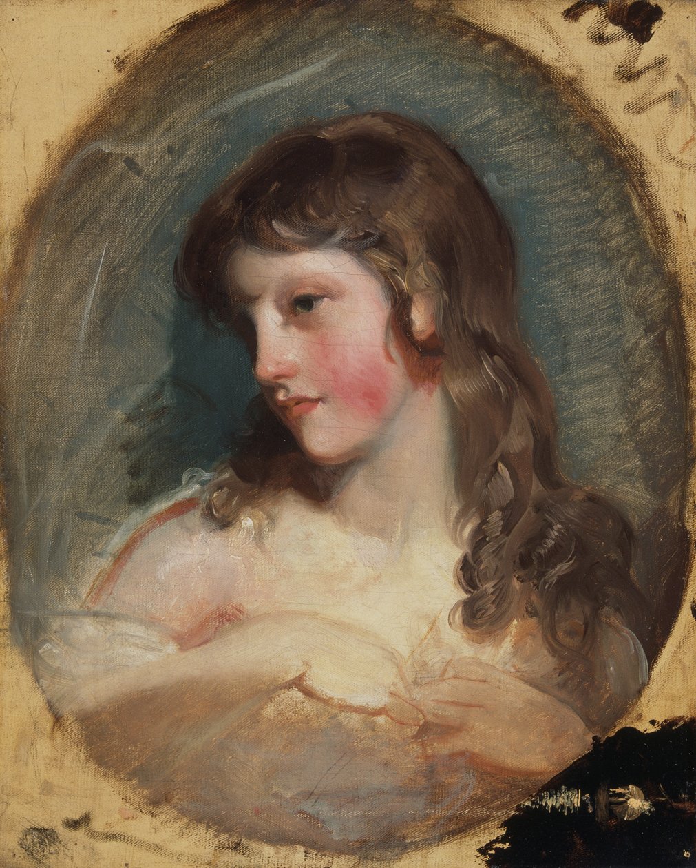Estudio de una niña (óleo sobre lienzo) de Thomas Lawrence