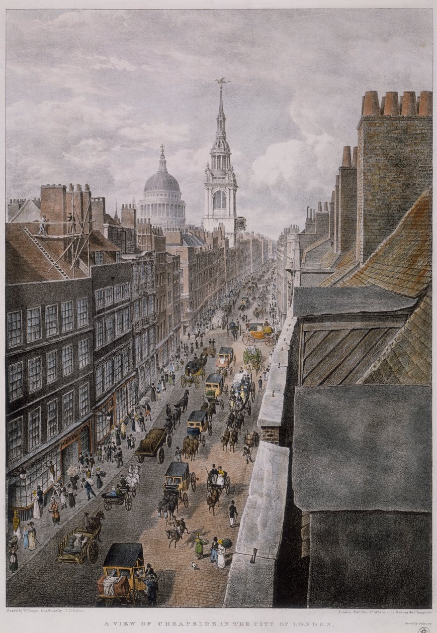 Cheapside, Londres, 1823 de Thomas Mann Baynes