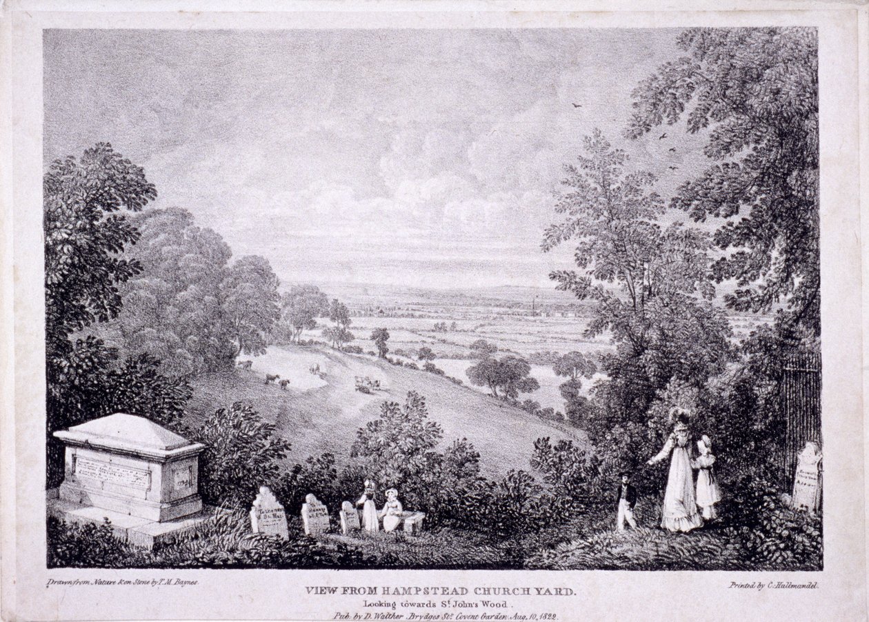 Vista general de Hampstead, Londres, 1822 de Thomas Mann Baynes