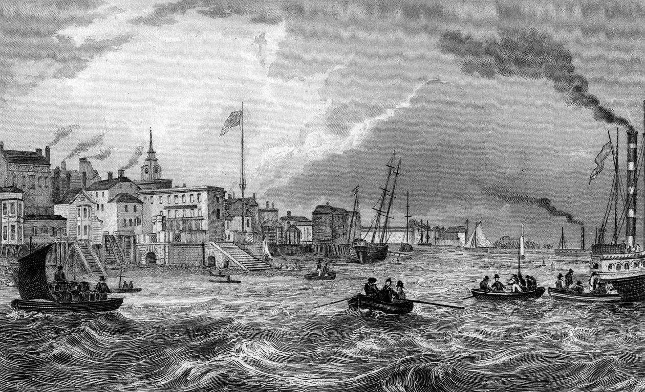 Gravesend, Kent, publicado en 1831 de Thomas Mann Baynes