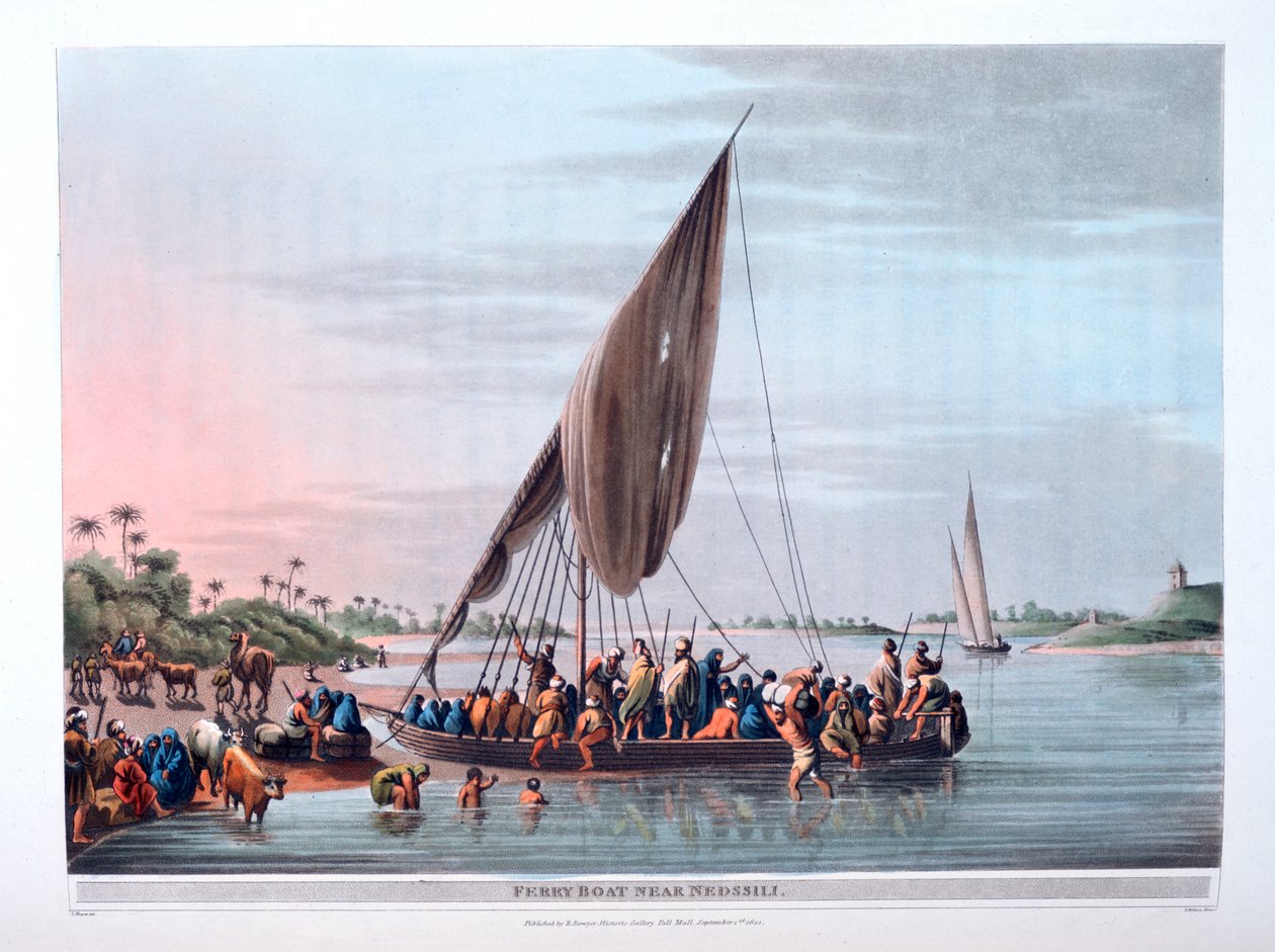 Ferry cerca de Nedssili, 1801 de Thomas Milton