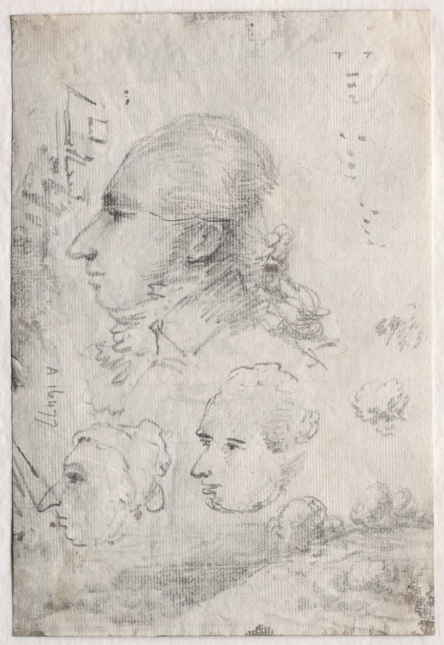 Estudios de cabezas (verso) de Thomas Monro