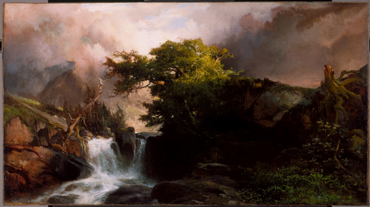 Un arroyo de montaña de Thomas Moran