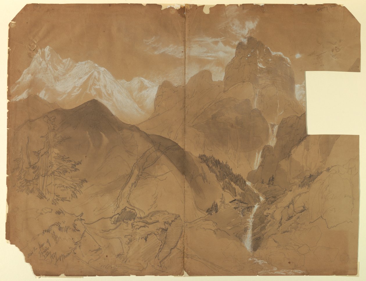 Cerca del paso de Faido, Italia de Thomas Moran