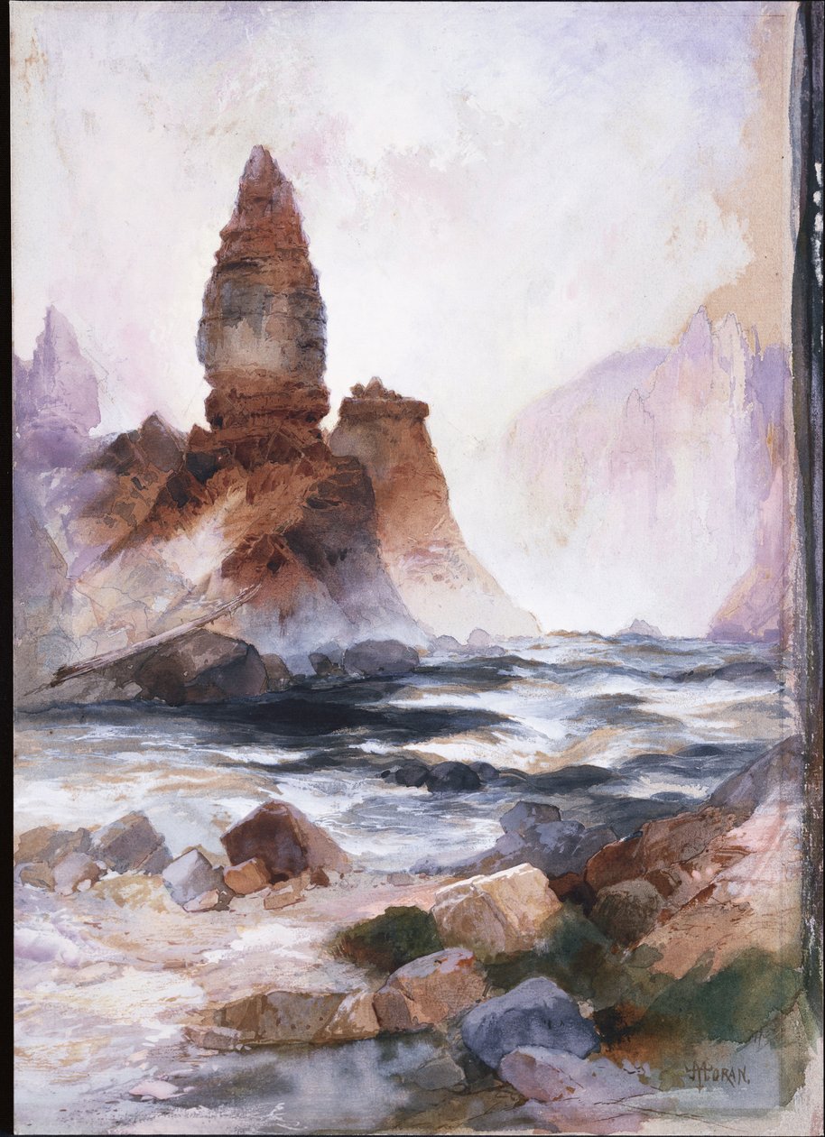 Cataratas de la Torre y Roca de Azufre, Yellowstone de Thomas Moran