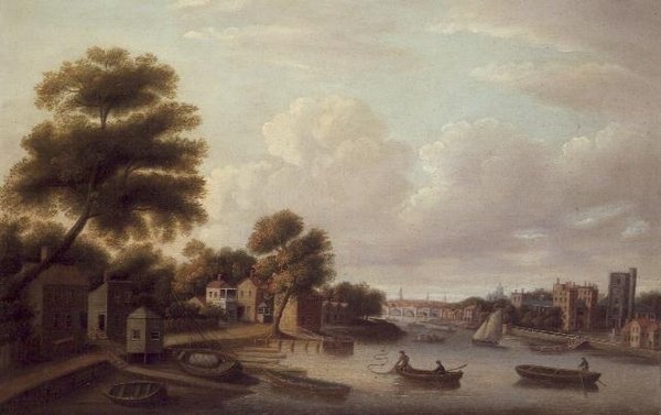 Vista del Támesis en Lambeth Palace de Thomas Priest