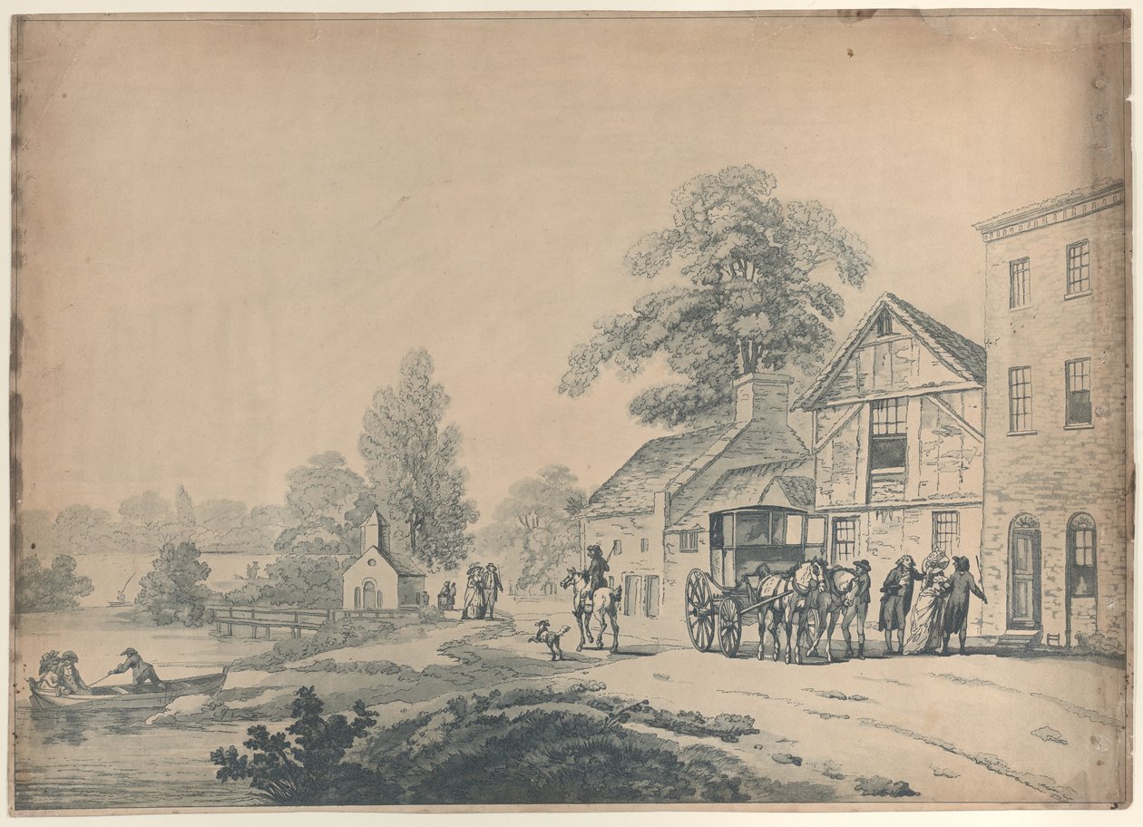Un carruaje fuera de una posada de Thomas Rowlandson