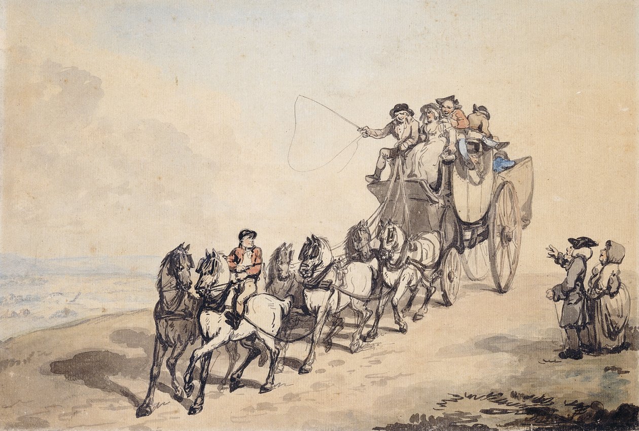 Una escena de carruajes de Thomas Rowlandson