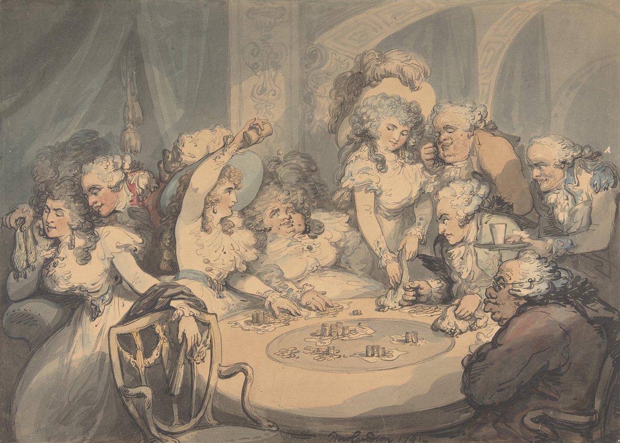 Una Mesa de Juego en Devonshire House, 1791 de Thomas Rowlandson