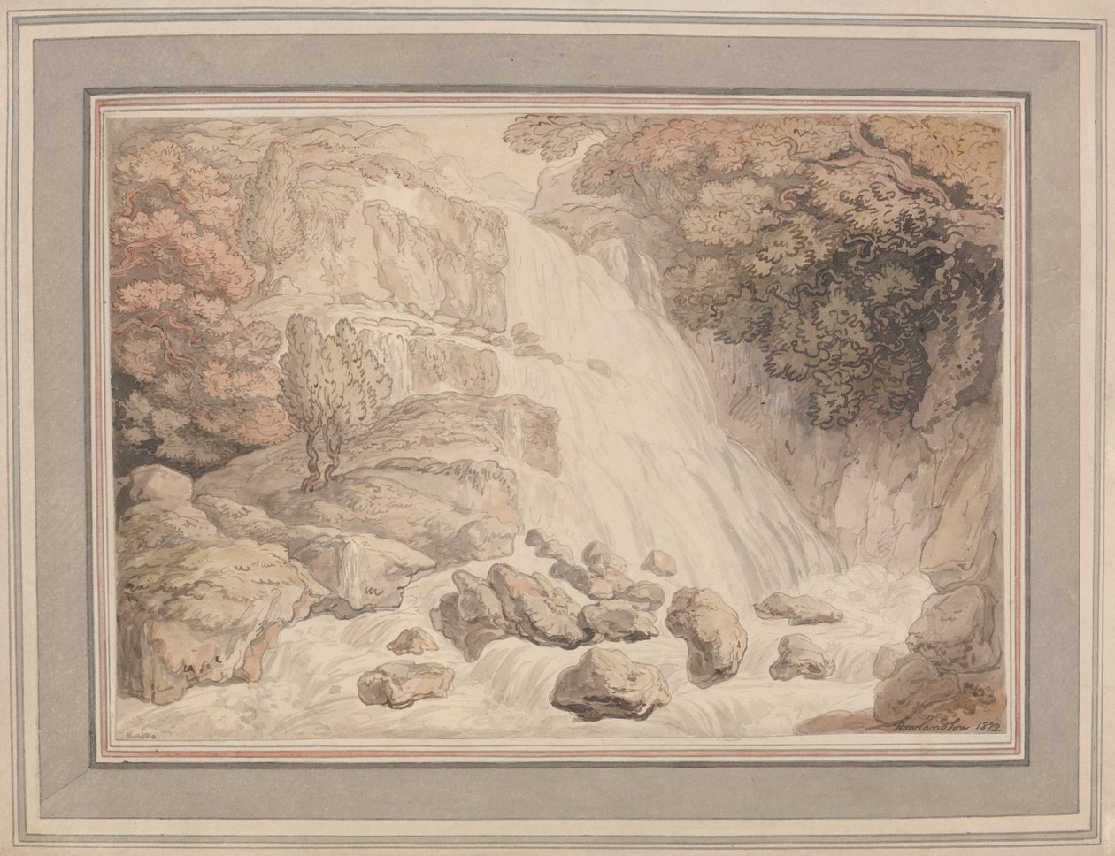 Una cascada alta de Thomas Rowlandson