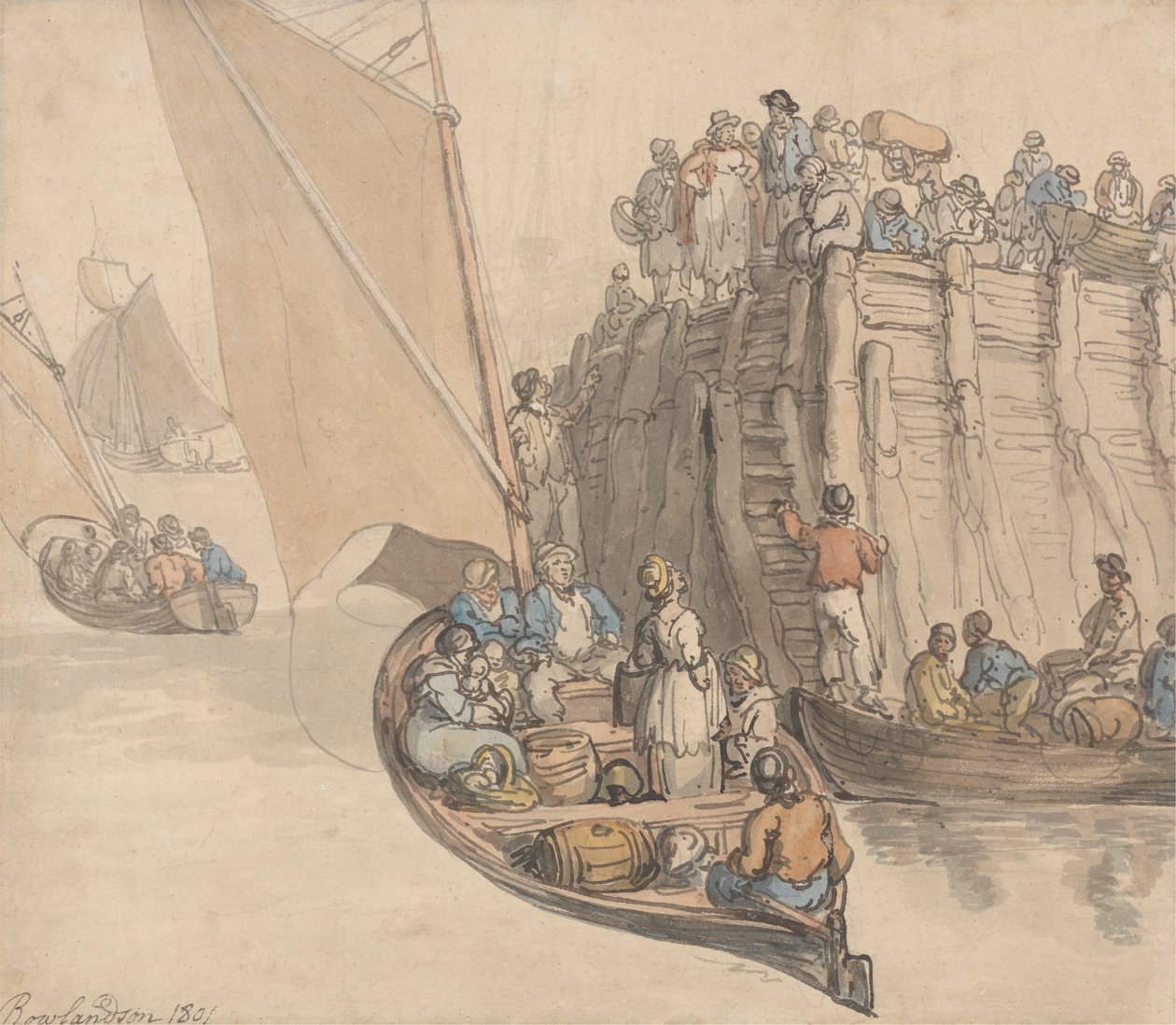 Un muelle en Ámsterdam de Thomas Rowlandson