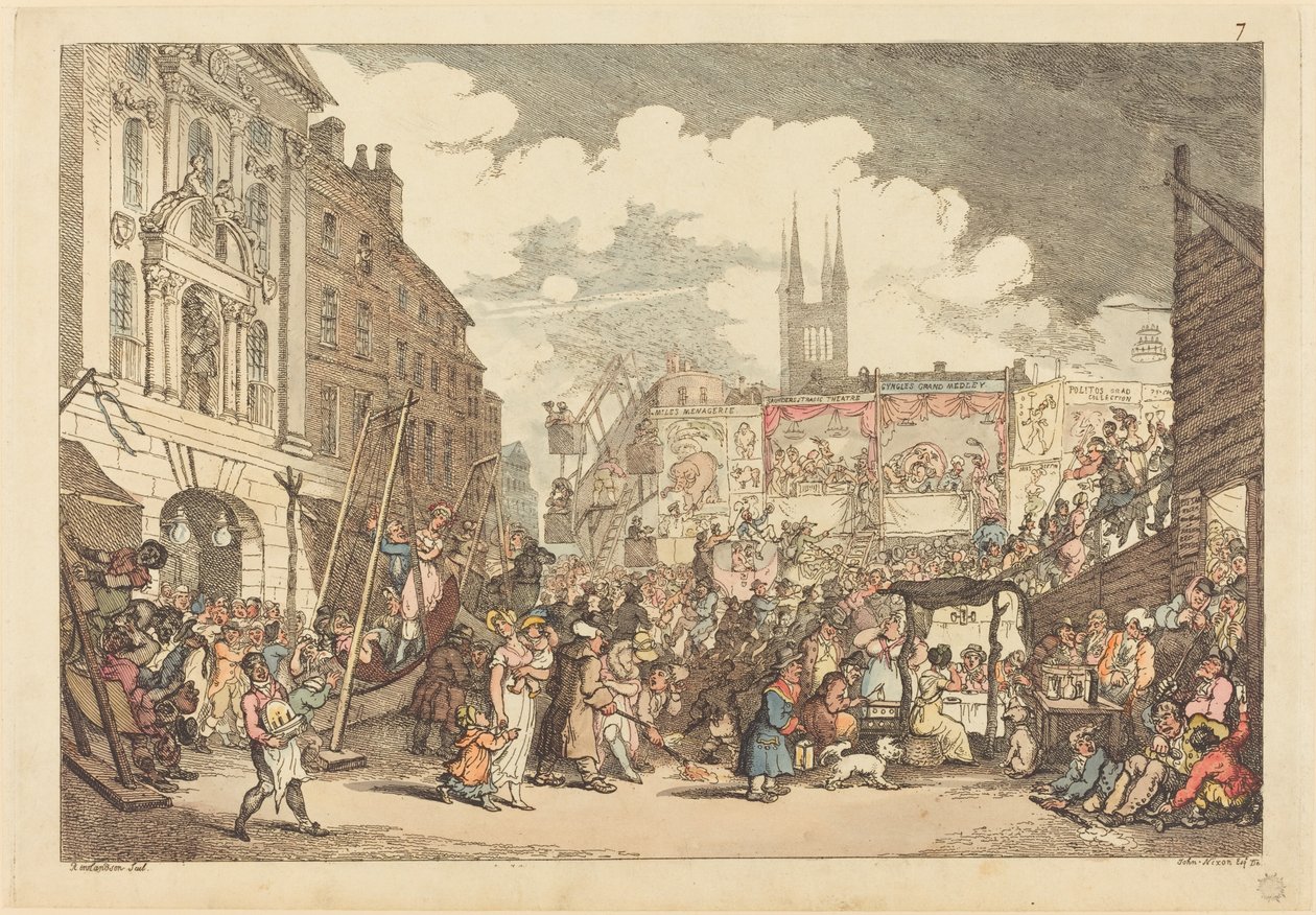 Feria de Bartholomew de Thomas Rowlandson
