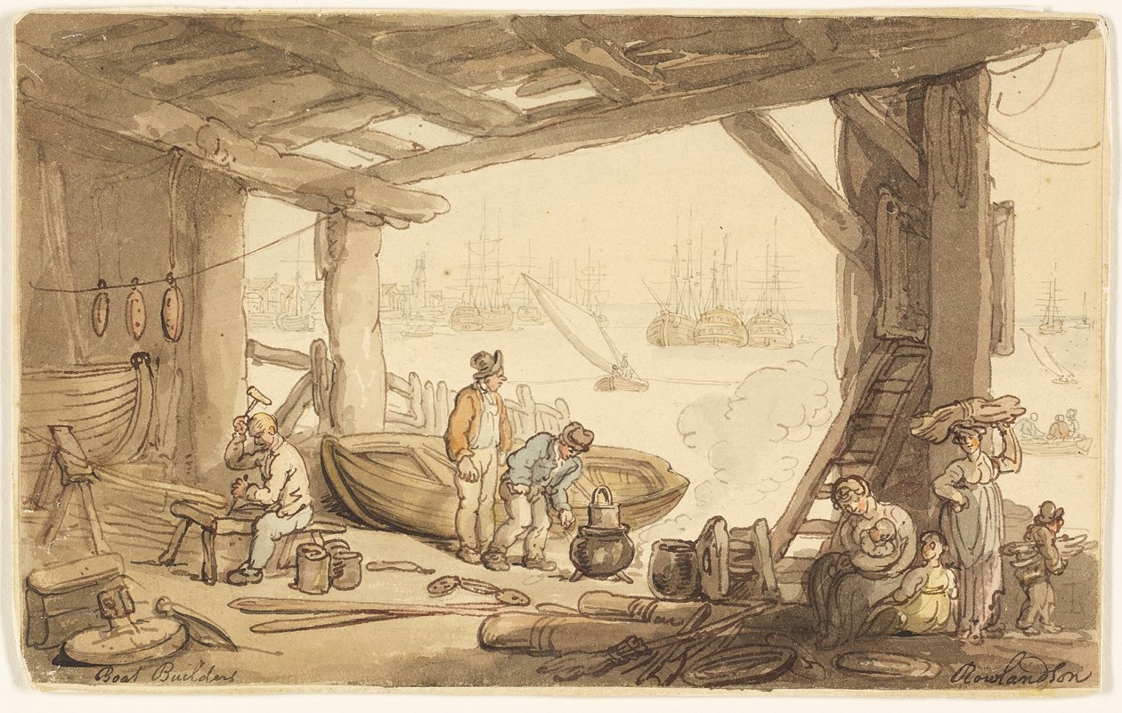 Constructores de Barcos de Thomas Rowlandson